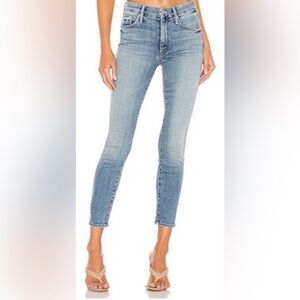 MOTHER The Looker Crop Side of Rice and Beans Faded Blue Skinny Jeans Size 25